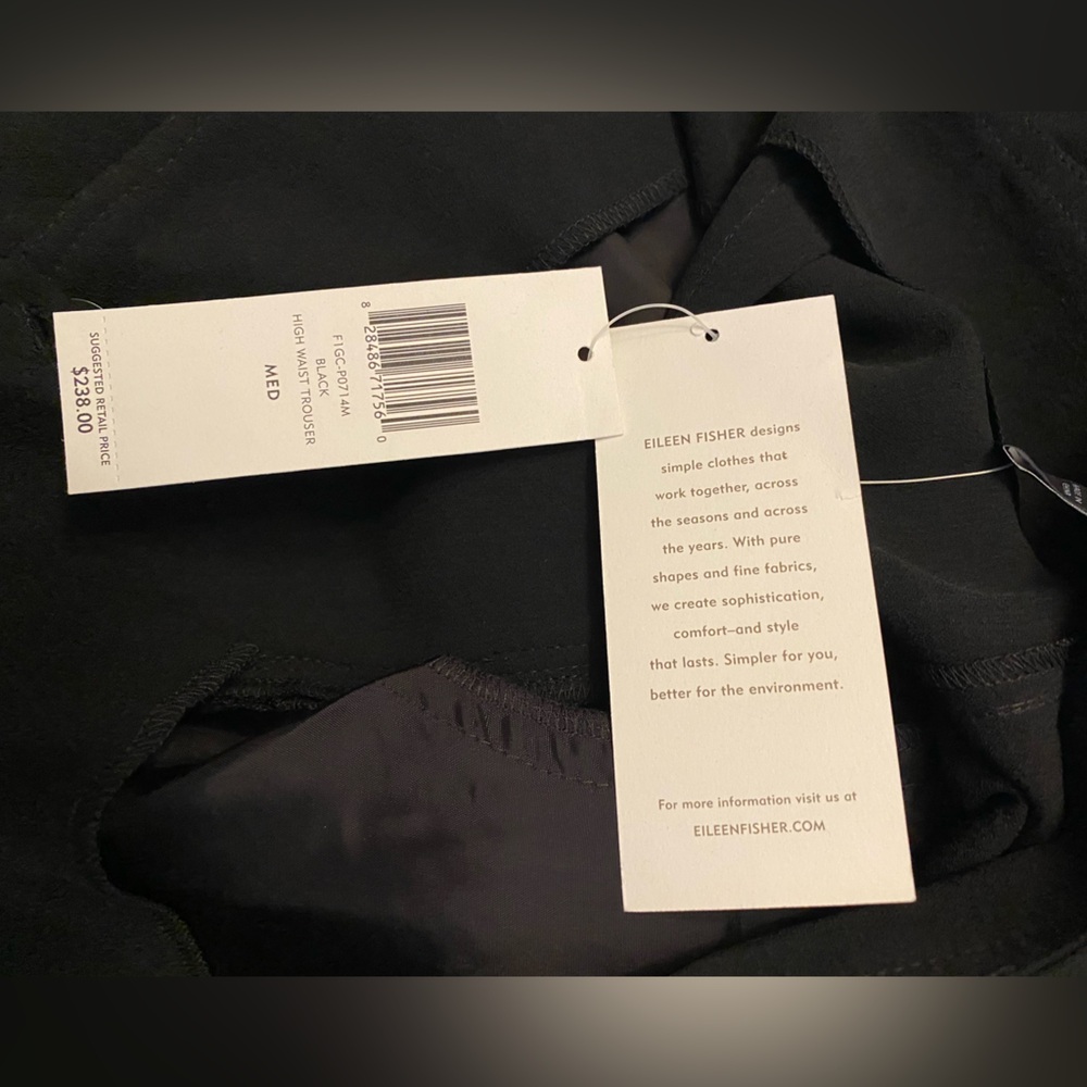 NWT Eileen Fisher Silk Georgette Crepe Pleated Pant - Picture 7 of 9